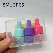 1 Set de 5 piezas de Botellas Cuentagotas de Vidrio, Capacidad de 5ml, 10ml, 15ml y 20ml, Botellas Vacías para Aceites Esenciales, Sueros, Gotas para los Ojos, Rellenables, Artículos Esenciales de Viaje - Multicolor - Ver 21