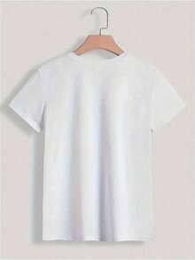 Camiseta Casual de Cuello Redondo para Mujer, 100% Algodón, Estampado con la Frase "Save The Drama For Your Mama", Largo Regular - Para Todas las Temporadas 100% Algodón - Blanco - Ver 2
