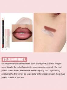 Pudaier 2-In-1 Lip Set: Moisturizing Lip Liner Pencil And Lip Gloss | Waterproof And Smudge-Proof, Defines Lip Shape, Universal Shades | Ideal Valentine's Day Gift - 11+16 - 查看 5
