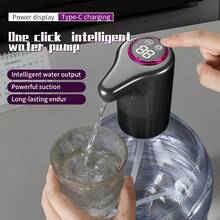 Bomba dispensadora de agua, dispensador de agua potable, bomba dispensadora de jarra de agua con carga USB, Universal para el hogar, cocina y oficina - BLANCO - Ver 1