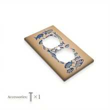 1 pieza Placa de pared de 1 o 2 enchufes con diseño de sardinas estilo escolar, cubierta decorativa de toma de corriente adecuada para decoración de cocina, oficina y hotel - A - Ver 12