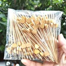 10支/套 浪漫心形竹签，适用于开胃菜、冷盘、水果，是高档餐厅、酒吧、婚礼、鸡尾酒会、甜点及其他场合的完美之选。 - 金色 - 查看 5
