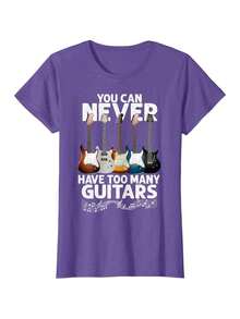 You Can Never Have Too Many Guitars Funny Guitar Player Gift T-Shirt - 黑色 - 查看 5
