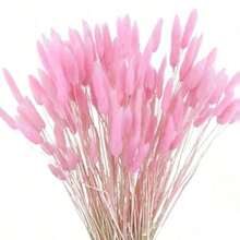 60pcs 16.5 Inch Artificial Red Bunny Tails, Home Decor Fake Bunny Tails Stems, Suitable For Boho Floral Arrangements, DIY Crafts, Home Kitchen And Wedding Decor, Christmas, Thanksgiving, Wreath Making - Baby Pink - View 2