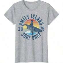 Jaws Amity Island Surf Shop 1975 Retro Logo T-Shirt - 黑色 - 查看 4