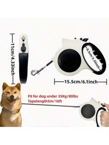 1 pieza Correa retráctil automática para perros con luz LED para exteriores, 5m, adecuada para perros de menos de 35KG - Multicolor - Ver 3
