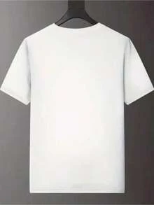 Mangas cortas de moda para deportes de ocio masculinos, estampado 2d con patrón de , elástico y cómodo, adecuado para deportes, viajes, ropa diaria casual - versión convencional de cuello redondo, tejido de punto, camiseta con patrón, camisa cómoda, mangas cortas de moda impresas masculinas - Blanco - Ver 2