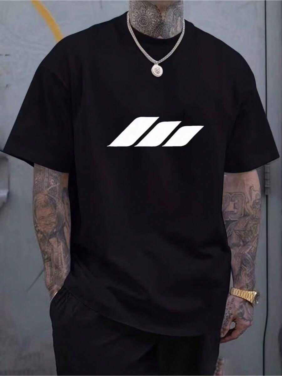 Camiseta unisex de manga corta, VeranoHombresInformalDeportivoCortoMangaCamisetaTejerPoliésterTela,CómodoYTranspirableAdecuadoparaAl aire libreCorrerCorrerAcondicionamiento físicoModaCartaPatrónImpresoras de playerashombre, , , Dazymujer,romwehombres, bohochic,maestrasregalos,camisetaparaconjuntos de mujercon curvasparamu,y2k, - Negro - Ver 1