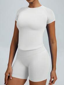 2pcs Impact Short Sleeve Top & Impact Short - White - View 4