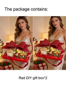 Bộ quà tặng bánh và hoa tự làm (5 chiếc/2 chiếc/1 chiếc), hộp đựng bánh nhỏ và hoa, quà tặng cho người yêu, bạn bè, gia đình. - Mẫu mới nhiều màu A - Xem 11