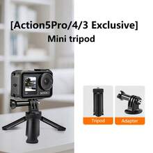 1pc Mini Tripod Stand Adapter For Action 5Pro/4/3 Action Camera, Portable Accessory For Pocket 3 - Black - View 1
