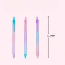 6/10 piezas Bolígrafo retráctil de tinta suave con degradado multicolor de 0,7 mm, práctico para oficina, estudio, escritura, regalo - Distribución mixta aleatoria - Ver 9