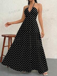 Women Midi Dresses - Black and White - View 7