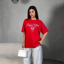 Camiseta de manga corta 100% algodón, estilo americano, moderna y con estampado único, novedad de verano, estilo Hong Kong, top casual versátil. - Negro - Ver 10