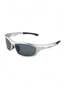 Steampunk Style Y2k Metal Silver Mirrored Fashion Glasses For Men, Outdoor Sports Cycling Fashion Glasses, Motorcycle Driving Fashion Glasses Street Shades Accessories Beach Accessories Glasses Shades Looks Street Style And Suit For Sweater Jacket Sweatshirt Hoodie Leather Pants And Cargo Pants For Summer Beach Vacation,Outdoor,Travel - Bạc - Xem 4