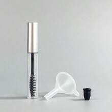 1/5/10个装玫瑰金可填充化妆品容器，5毫升透明眼线/睫毛膏空瓶，带漏斗 - 銀色 - 查看 15