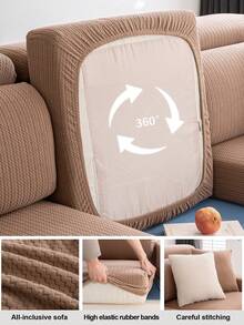 1 tấm bọc ghế sofa co giãn màu kem, bộ sản phẩm đa năng, bọc ghế sofa đa năng dùng được cả bốn mùa, chống trầy xước do mèo, phù hợp để bảo vệ ghế sofa phòng khách hình chữ L và ghế sofa 1, 2, 3, 4 chỗ ngồi. - Chất liệu - Màu nâu - Xem 9