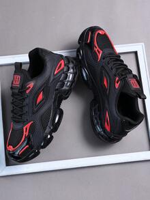 Giày nam thời trang thường ngày, giày thể thao nam cổ điển, giày chạy bộ buộc dây, giày sneaker nam cá tính, giày casual đường phố. - Đen và Đỏ - Xem 1