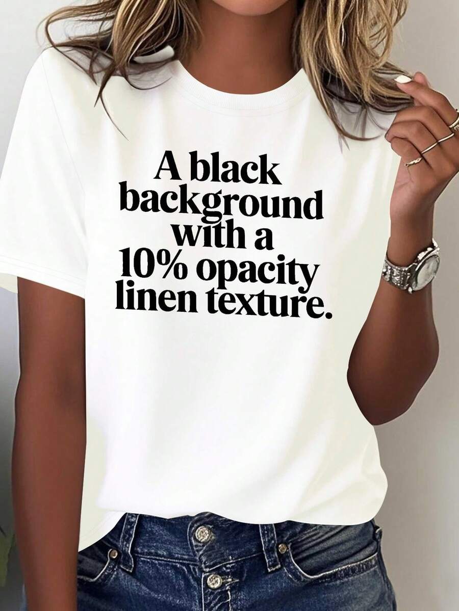 Women's Textured Linen T-Shirt With Background And Maximum Comfort - 白色 - 查看 1