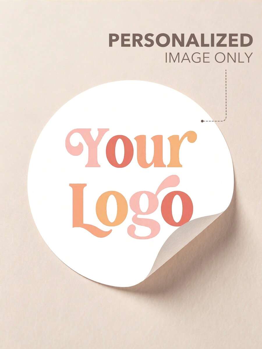 50pcs Custom Stickers In Any Size, Personalized Stickers/Labels, Any Design, Commercial Logo, Wedding, Party, Birthday, Thanksgiving, Christmas, Halloween And Other Ceremony Stickers, Back To School Stickers, Custom Labels/Identifiers, Brand Stickers, Waterproof, Reusable, Adhesive, No Ironing Needed, Exquisite, Minimalist, Retro Custom - 50PCS - View 1