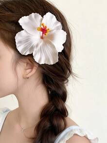 6Pcs Hawaiian Flower Hair Clips For Girl, Plumeria Hair Clips Hibiscus Hair Barrettes, 3.5 Inch Boho Artificial Flower Clips, Cute Hair Accessories For Girls Summer Vacation Beach Party - Multicolor - View 4