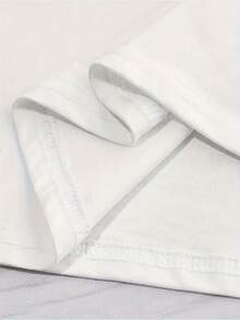 Ladies V-Neck Tee -  Casual Graphic Shirt, Made From - Light And Airy For Year-Round Wear - 白色 - 查看 3