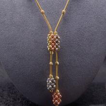 dazzdelic 3pcs Set Italian Crafted Multi-Color Faceted Copper Bead Rectangular Necklace, Bracelet & Earrings, Women Party Wear - 3-piece Set - View 3