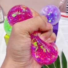 Iridescent Magic Decision Ball Fidget Toy, Building Block Filling Inside, Rustling Sound When Squeezed, Colorful Printed Squeeze Ball, Stress Relief Game Toy For Kids Adults - Multicolor - View 10
