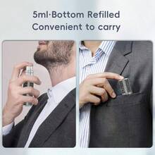 Perfume Bottle 5ml, Ancient Print Leather Refillable Dispenser Bottom Fill Fragrance Scent Container, Portable And Leak-Proof Suitable Traveling Outgoing, AG00AQ (Egypt Prink) - 埃及普林克銀 - 查看 3