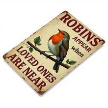 1pc Vintage Sign, This Rustic Style: "When Loved Ones Are By Your Side, The Cardinal Appears." Metal Decoration, 20*30 Cm, Suitable For Cafes, Gardens, Bathrooms. Style As Shown In The Size Chart. - Multicolor - View 3