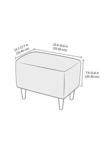 1 Stück einfarbiger Fußhocker Bezug, geeignet für Wohnzimmer Schlafzimmer Zuhause, Sofa Hocker Bezug, für alle Jahreszeiten verwendbar, modern minimalistisch - Bordeaux - Übersicht 3