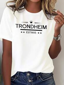 Camiseta cómoda de pura calidad para mujer de Trondheim, Noruega - Blanco - Ver 2