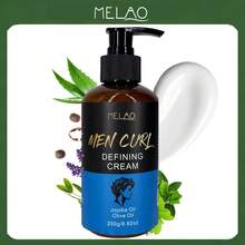 MELAO 男士卷发定型霜，蕴含荷荷巴油和橄榄油，适用于自然卷发和波浪发质，强力定型，打造根根分明的卷发，控油防毛躁，增加头发质感和光泽，清爽不油腻配方。 - 霜 - 查看 1