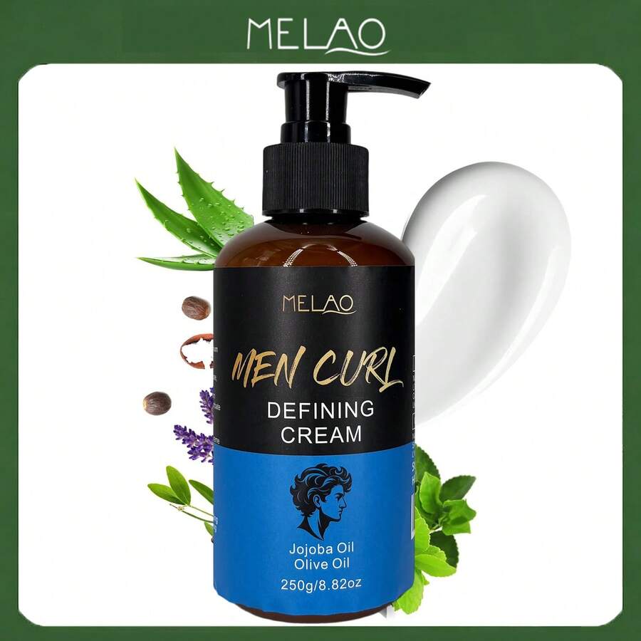 MELAO 男士卷发定型霜,蕴含荷荷巴油和橄榄油,适用于自然卷发和波浪发质,强力定型,打造根根分明的卷发,控油防毛躁,增加头发质感和光泽,清爽不油腻配方。 - 霜 - 查看 1