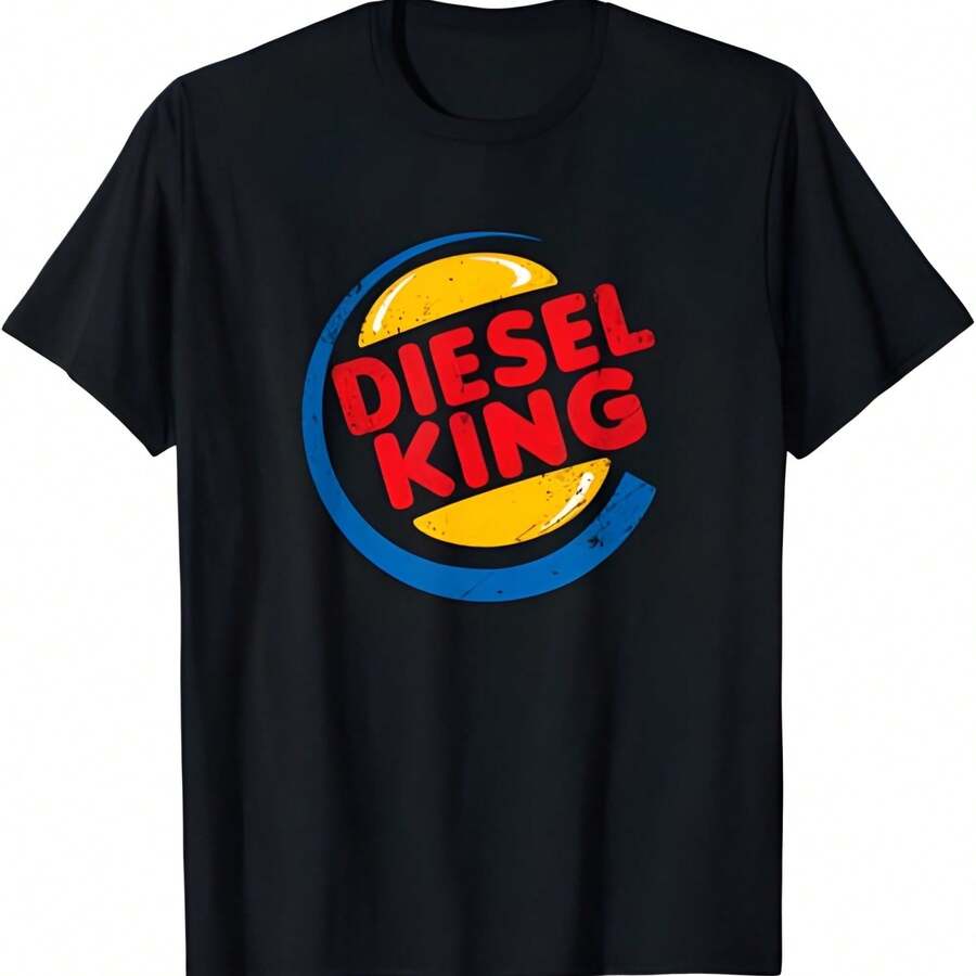 Camiseta Diesels King Diseño Vintage para Amantes de Diseños Graciosos - Negro - Ver 1