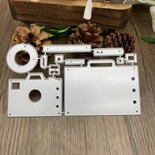 Bộ dụng cụ làm thiệp, khuôn cắt chữ bằng kim loại, khuôn dập nổi giấy, khuôn cắt giấy thủ công, khuôn mẫu máy làm album ảnh, túi đựng đồ dùng. - bạc trắng - Xem 2
