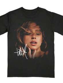 1 camiseta gráfica Tate McRae Greedy - Estilo Vintage Pop, 210g 100% algodón, los diseños están completamente impresos. Unisexo. - Negro - Ver 6