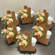 5件裝牛皮紙手提花盒禮盒 INS風花藝插花/花禮盒 手提花盒/小眾創意紀念禮品網紅手提花盒 花禮盒 節日禮物/開幕活動紀念禮品 手提花盒 花禮盒 桌面裝飾/生日好友禮物 創意手提盒 - 查看 4