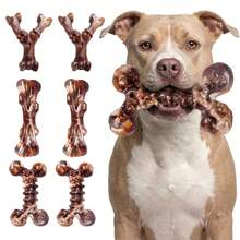 Indestructible Dog Toys For Aggressive Chewers: 3-Pack Bacon Flavored Hard Nylon Dog Chew Toys For Medium & Large Dogs(25-90lbs), Tough Super Chewer Dog Bones Toys To Keep Them Busy, Brown - 6片裝棕色培根 - 查看 10