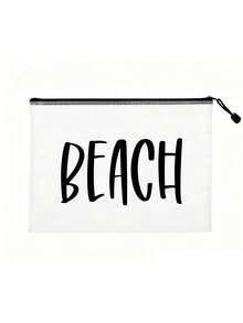多色防水時尚網格海灘包，印有「Beach」字樣的化妝包，海灘主題。適用於乾濕物品，大容量透明化妝包，尼龍拉鍊盥洗包，輕巧，適合春夏收納，完美適用於游泳、海灘、潛水和夏季度假旅行，也適合學生返校。這款輕巧防曬收納包適合送給朋友、家人、好朋友、同學的禮物。生日、節日、派對、婚禮（伴娘）、母親節、教師節的完美禮物和紀念品 - 彩色 - 查看 15