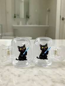 Cat Pattern Toothbrush Holder, Portable Toothbrush Cover Storage Box And Brush Head Protector, Keeps Your Toothbrush Clean And Protects Your Oral Health. Travel Toothbrush Storage Box, Portable Toothbrush Head Protector Clip, Toothbrush Dust Cover, Protects Toothbrush Head, Portable Design For Easy Carrying, Dust-Proof Toothbrush Head Cover Suitable For Travel, Best Gift For Couples, Friends, Family, Teachers, Travel Enthusiasts, Essential For Home And Dorm - Multicolor - View 3