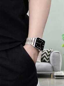 Huastonband 38mm 40mm 41mm 42mm 44mm 45mm 49mm 46mm（不含手錶）星光金屬錶帶 不鏽鋼可調節 男女通用 適用 SE/S11/S10/S9/S8/S7/S6/S5/S4 系列 時尚優雅年輕網紅風 適合男友禮物、畢業禮物、教師節禮物、夏季男女配飾、海灘不鏽鋼飾品 - 彩色 - 查看 8