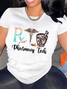 Camiseta Casual de Manga Corta para Mujer 1 pieza 100% Algodón Grueso - Cómoda Cuello Redondo, Tops Tees Suaves y Adorables - blanco - Ver 12