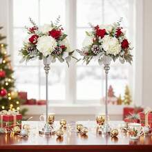 2pcs 28 Inch (Approx. 72cm) High Metal Trumpet Vase, Suitable For Wedding Banquet Anniversary Ceremony Centerpiece Decor, Party Tabletop Gold Flower Stand Ornament/Gold And Silver 2 Colors Available (Flowers Not Included) - 2pcs - View 6