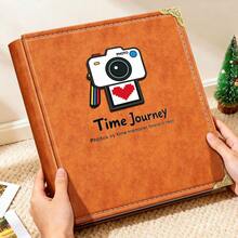 6-Inch Leather Photo Album, 600 Pockets, Large Capacity, Rectangular Design, Suitable For Wedding, Family And Travel Memories - 1PC - View 2
