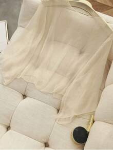 1pc Solid Color Chiffon Soft Outerwear Shawl - Multicolor - View 9