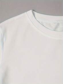 Butterfly Print T-Shirt, Casual Short Sleeve Round Neck Top For Everyday Wear, Women's Clothing. - 白色 - 查看 3