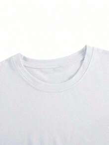 Camiseta deportiva casual impresa con cuello redondo, bolígrafo simple y gordo para hombres AXR6 - Blanco - Ver 4