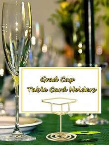 1/5/10pcs Grad Cap Graduation Picture Display,Gold Photo Holders For Centerpieces Graduation Table Number Holders Card Stands For Class Of 2026 Grad Party Supplies,Wedding,Multifunctional Photo/Image Card Desktop Display Stand With Stable Base - Multicolor - View 7