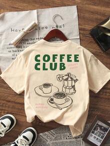 New Summer Short-Sleeved T-Shirt With Round Neck, Matcha Print, Tie-Dye And  Minimalist Style, Versatile And Elegant Blouse For Women - 杏 - 查看 2